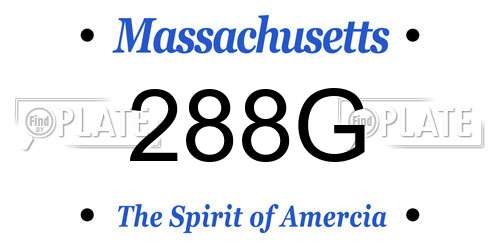 288G Massachusetts License Plate