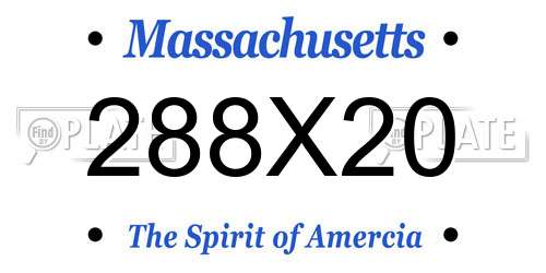 288X20 Massachusetts License Plate