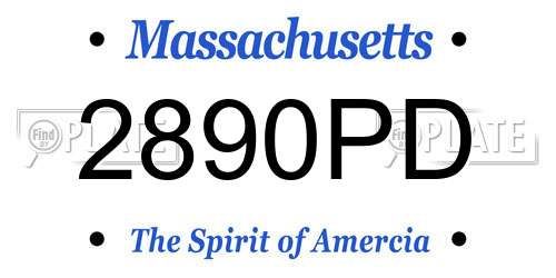 2890PD Massachusetts License Plate