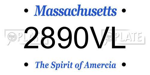 2890VL Massachusetts License Plate