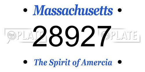 28927 Massachusetts License Plate