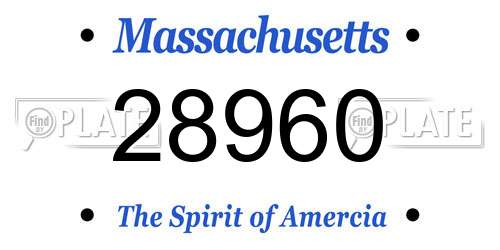 28960 Massachusetts License Plate