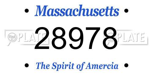 28978 Massachusetts License Plate