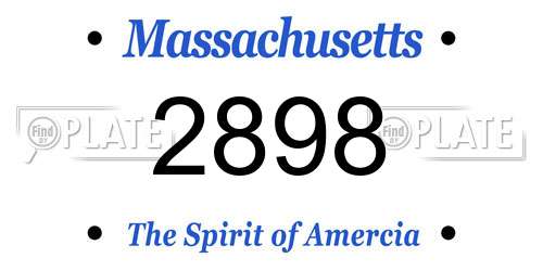 2898 Massachusetts License Plate