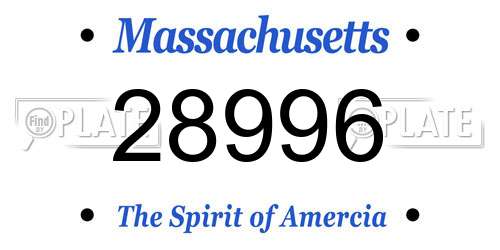 28996 Massachusetts License Plate