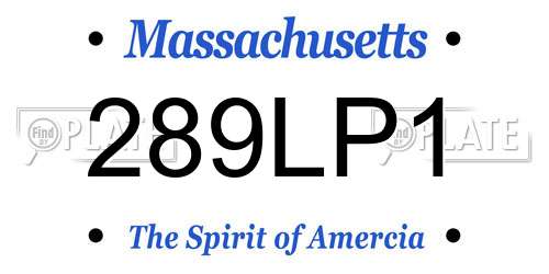 289LP1 Massachusetts License Plate