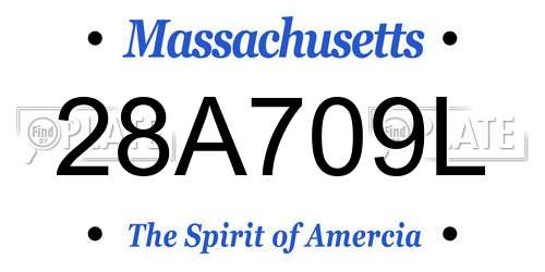 28A709L Massachusetts License Plate