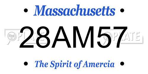 28AM57 Massachusetts License Plate