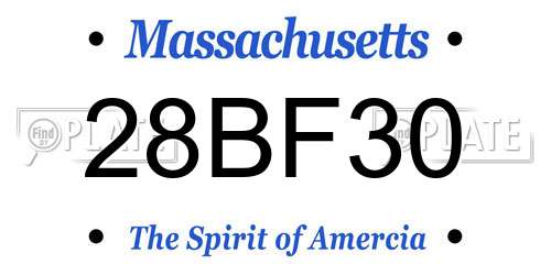 28BF30 Massachusetts License Plate