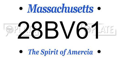 28BV61 Massachusetts License Plate