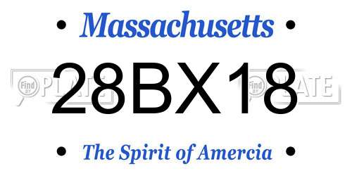 28BX18 Massachusetts License Plate