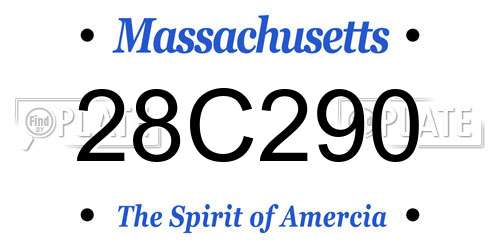 28C290 Massachusetts License Plate