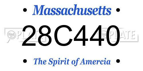 28C440 Massachusetts License Plate