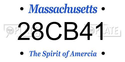 28CB41 Massachusetts License Plate