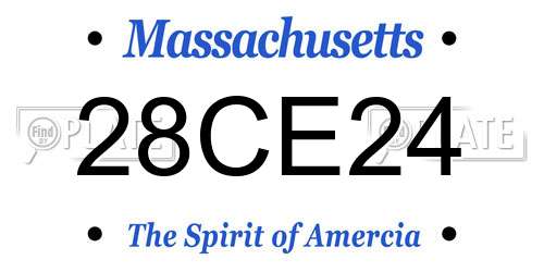 28CE24 Massachusetts License Plate