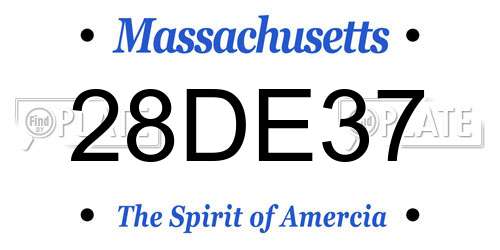 28DE37 Massachusetts License Plate