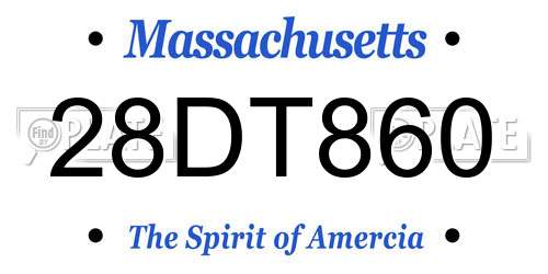 28DT860 Massachusetts License Plate