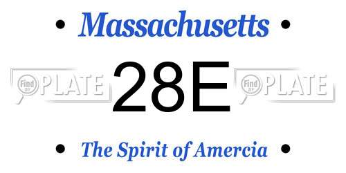 28E Massachusetts License Plate