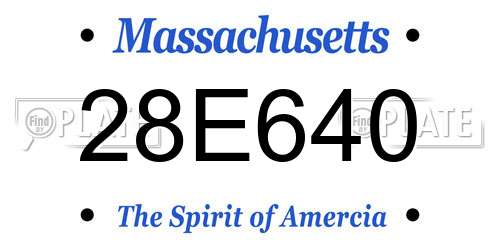 28E640 Massachusetts License Plate