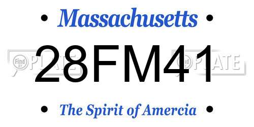 28FM41 Massachusetts License Plate