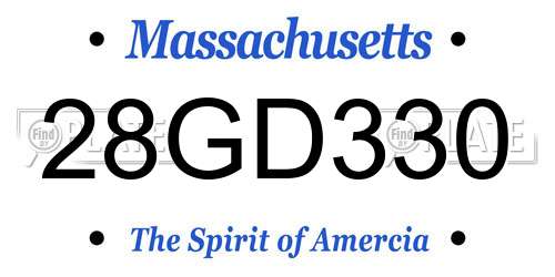 28GD330 Massachusetts License Plate