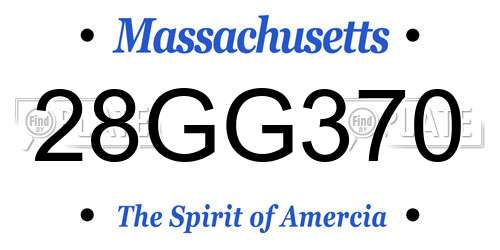 28GG370 Massachusetts License Plate