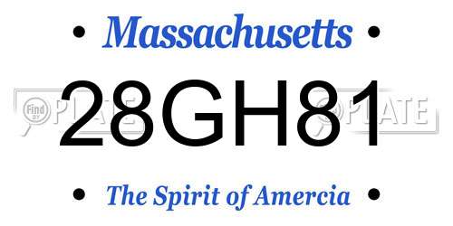 28GH81 Massachusetts License Plate