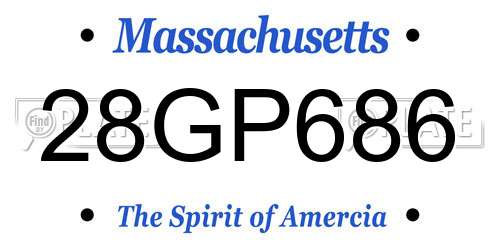 28GP686 Massachusetts License Plate