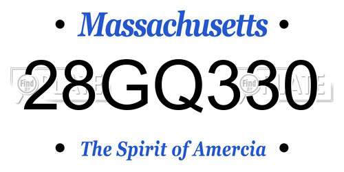 28GQ330 Massachusetts License Plate