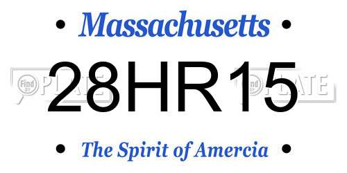 28HR15 Massachusetts License Plate