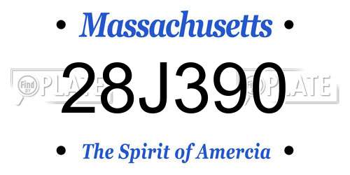 28J390 Massachusetts License Plate