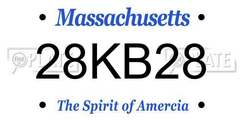 28KB28 Massachusetts License Plate