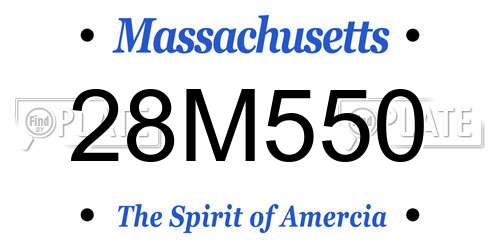28M550 Massachusetts License Plate