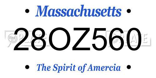 28OZ560 Massachusetts License Plate
