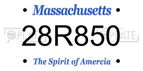 28R850 Massachusetts License Plate