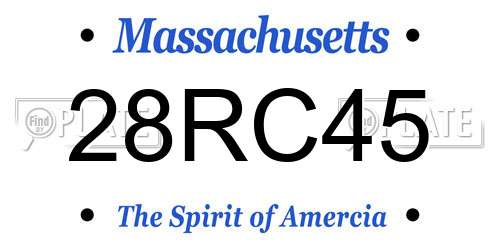 28RC45 Massachusetts License Plate