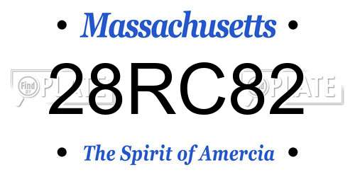 28RC82 Massachusetts License Plate