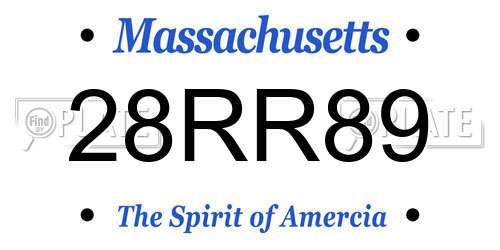 28RR89 Massachusetts License Plate