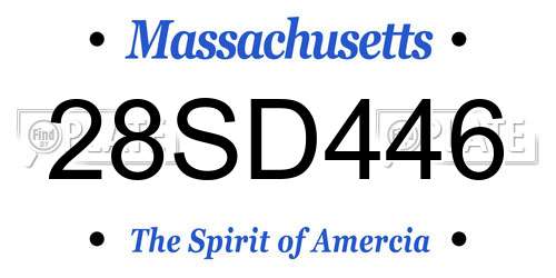 28SD446 Massachusetts License Plate