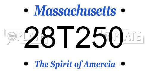 28T250 Massachusetts License Plate