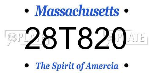 28T820 Massachusetts License Plate
