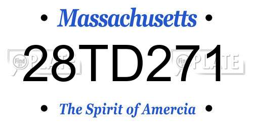 28TD271 Massachusetts License Plate