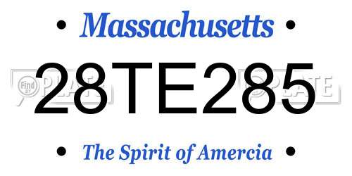 28TE285 Massachusetts License Plate