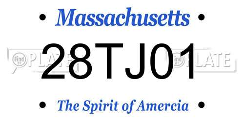 28TJ01 Massachusetts License Plate