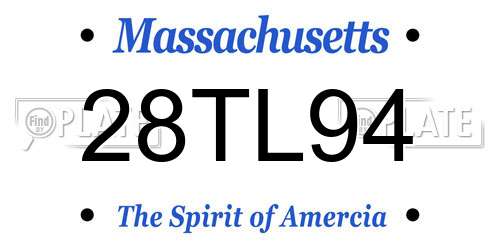 28TL94 Massachusetts License Plate