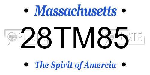 28TM85 Massachusetts License Plate