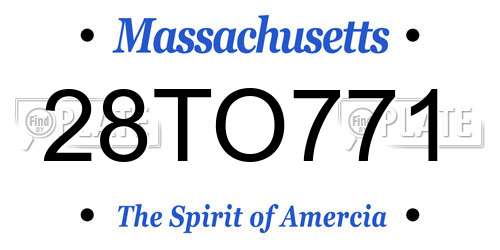 28TO771 Massachusetts License Plate