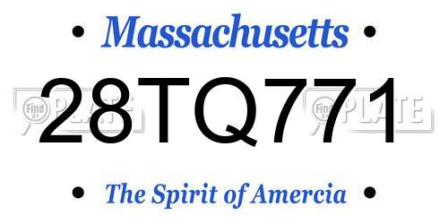 28TQ771 Massachusetts License Plate