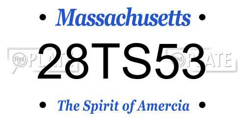 28TS53 Massachusetts License Plate