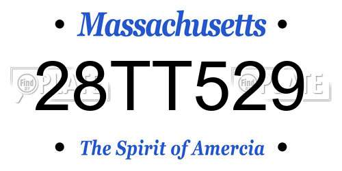 28TT529 Massachusetts License Plate